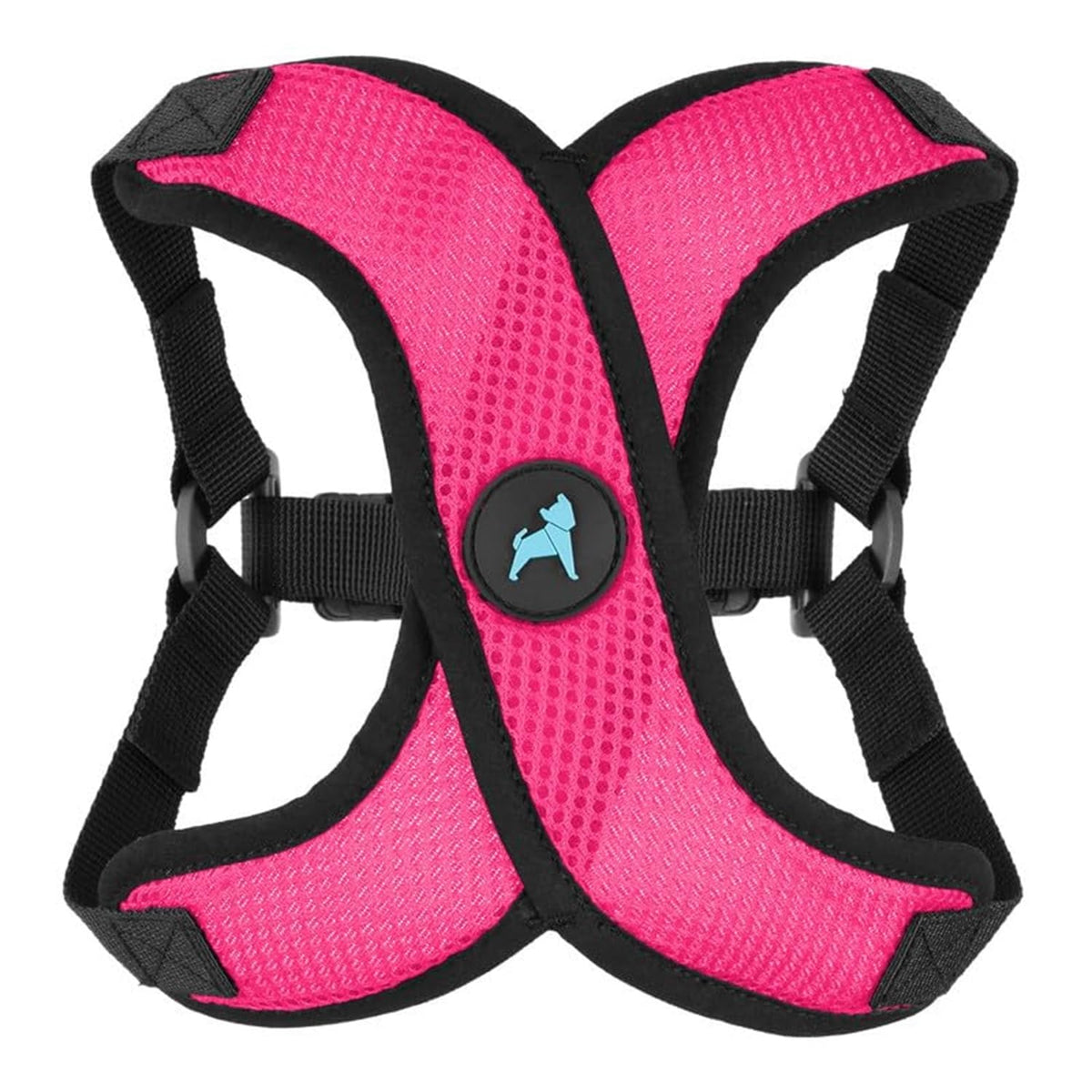Gooby Comfort X Step in Lite Harness Flamingo Pink buckle closeup for easy release and secure fit.