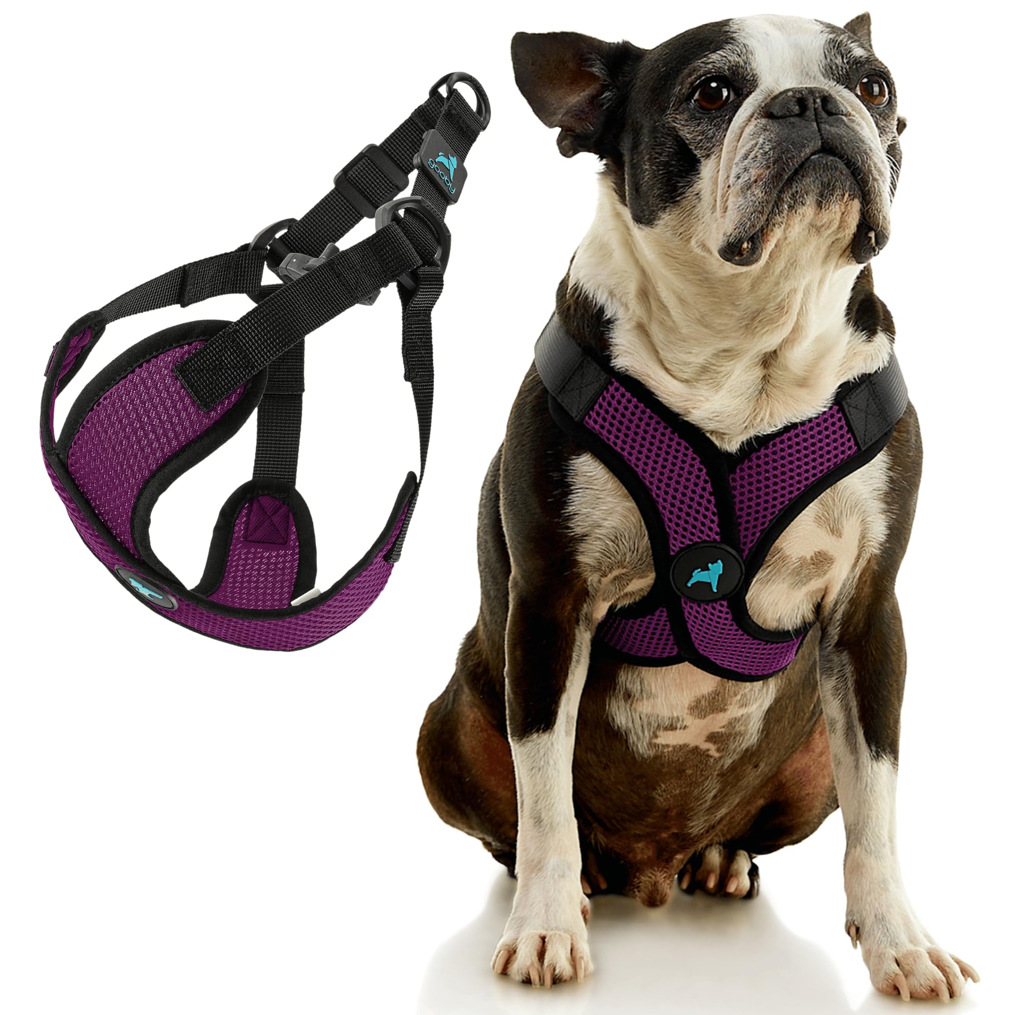 Gooby Comfort X Step In Lite Harness shows breathable mesh for all-day comfort.