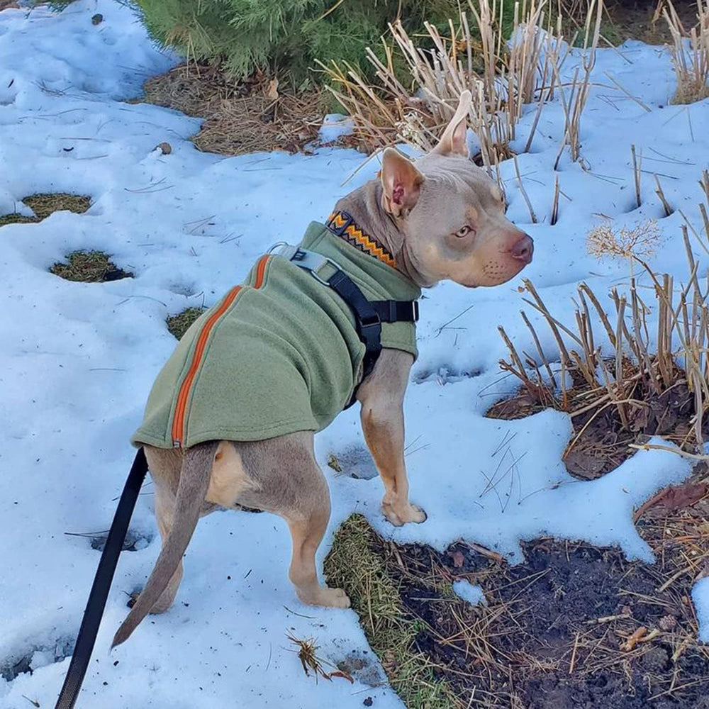 Gooby double-layered stretch-fit fleece close-up illustrating durability and flexible mobility.