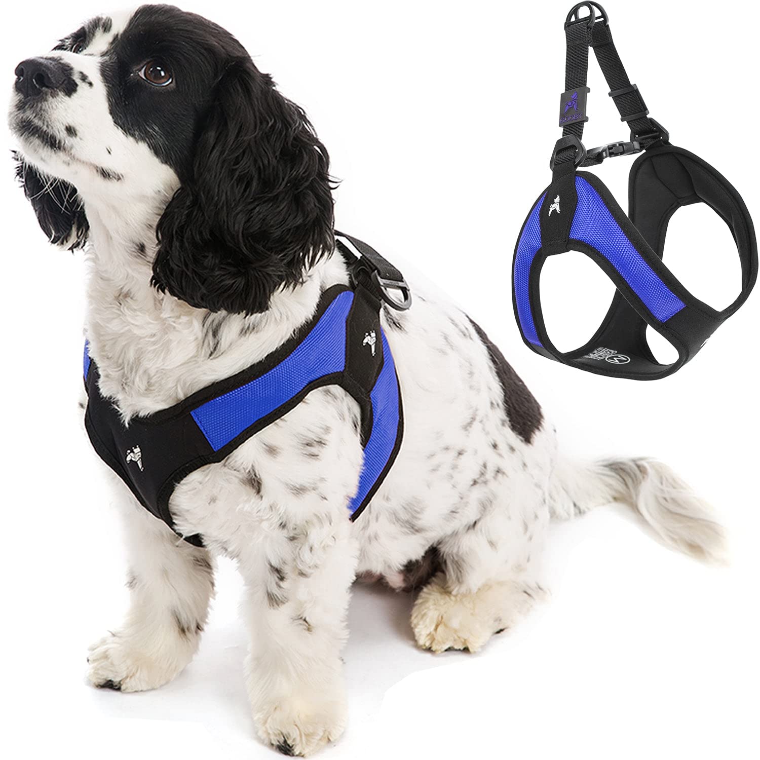 Gooby Escape Free Easy Fit harness blue small step-in for comfortable daily walks