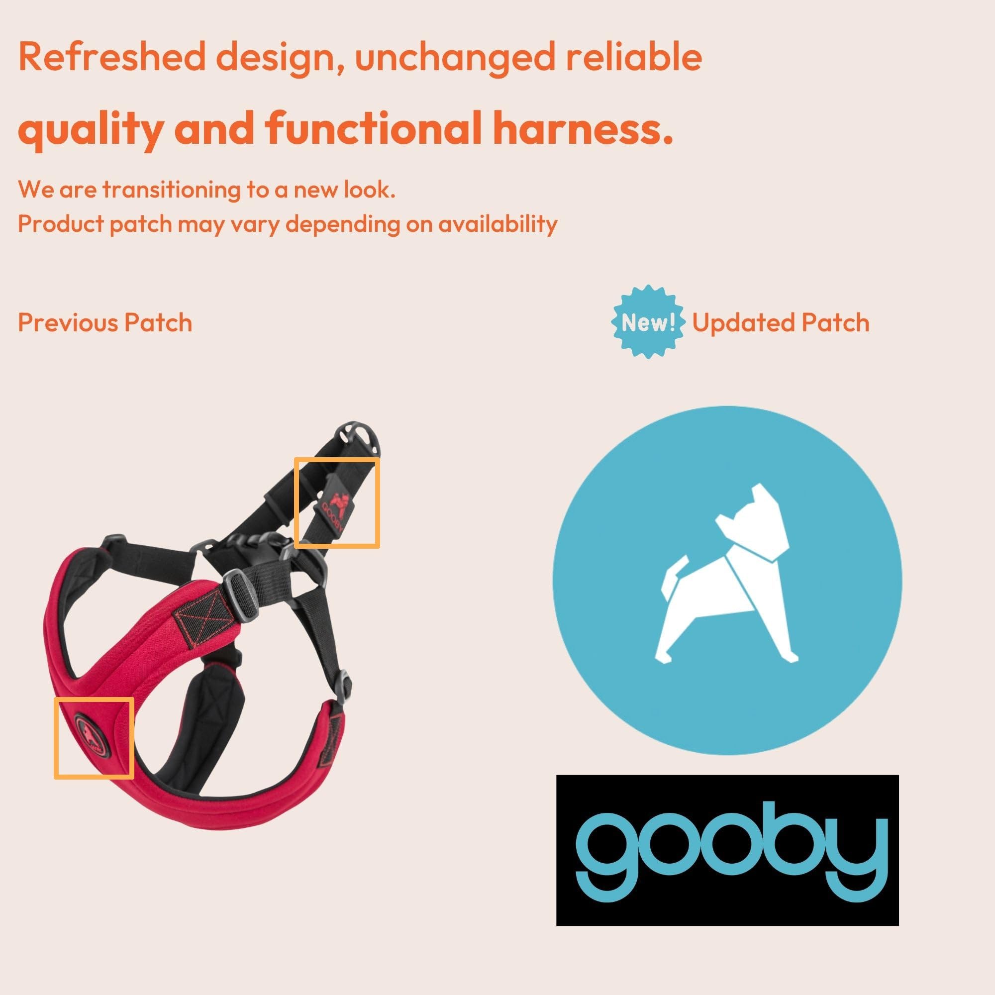 Gooby escape-free sport harness red back detail with four-point adjustment