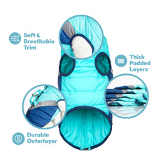 Gooby Mountaineer Jacket bottom-opening design facilitates potty breaks during outings.