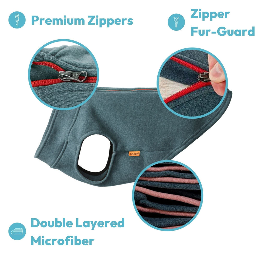 Gooby soft microfiber fleece texture highlights warmth and comfort for cold walks