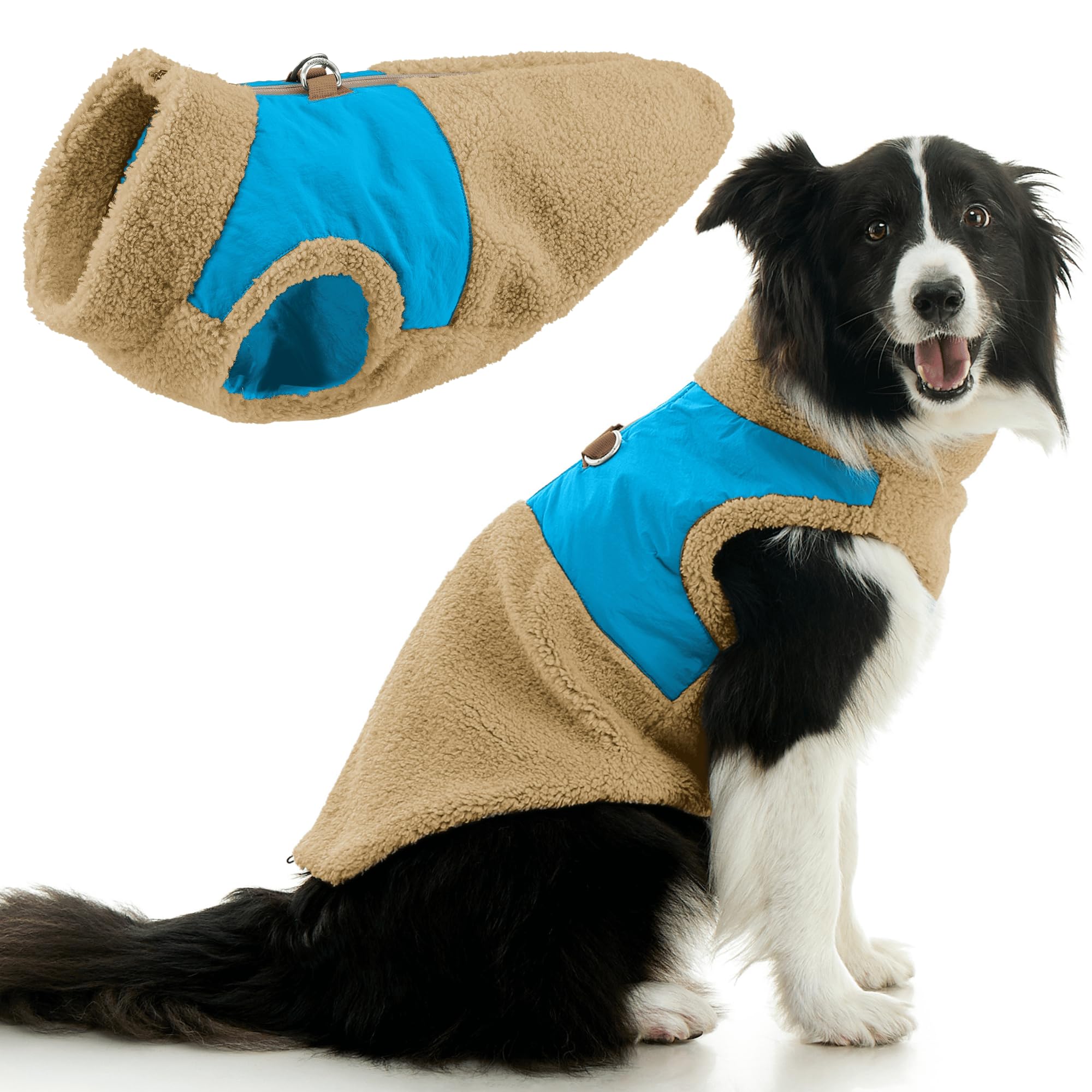 Gooby Zip Up Sherpa Vest cream front view with plush warmth and easy step-in design.
