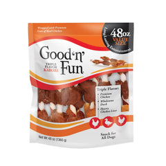 Good 'n' Fun triple flavor kabobs 48oz pack—long-lasting chew time for dogs