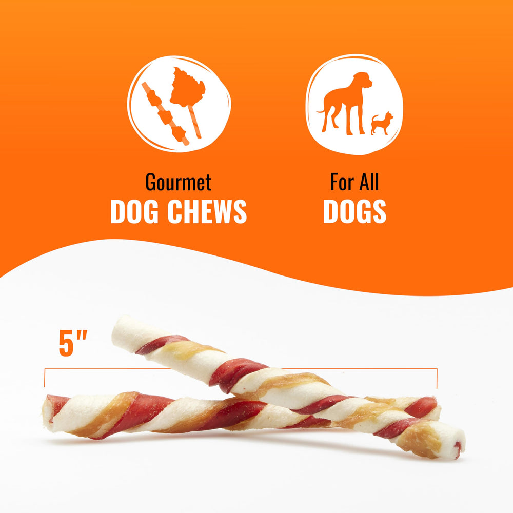 Good 'n' Fun Triple Flavor Twists ingredients-beef-pork-chicken image highlights protein-rich blend
