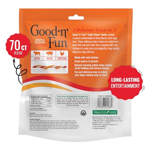 Good 'n' Fun Triple Flavor Twists packaged treats image highlights grab-and-go snack appeal