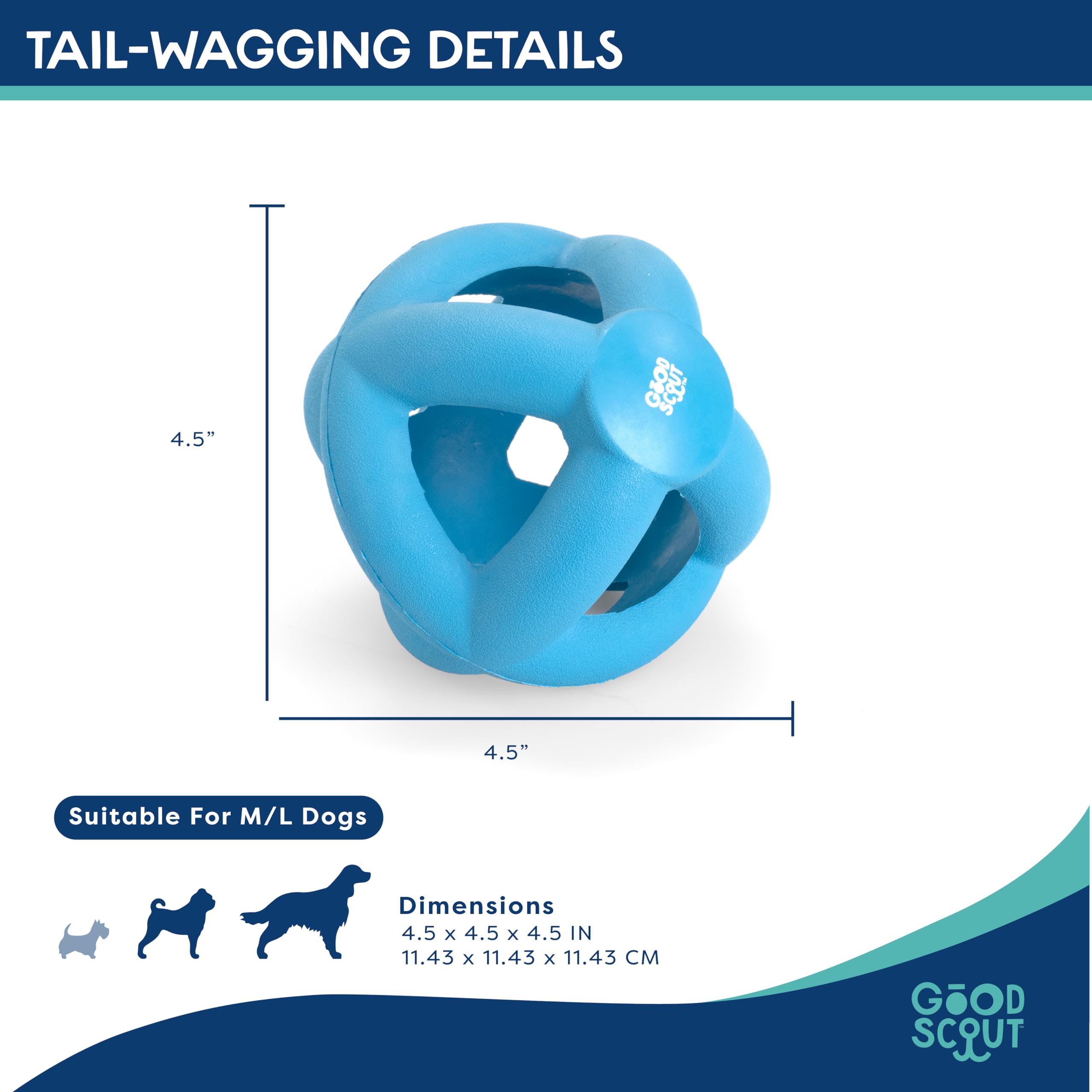 Good Scout Cage Ball Dog Toy durable material for long-lasting outdoor use.