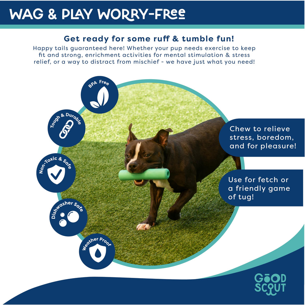 Good Scout Chew Stick bold color design for easy visibility during play