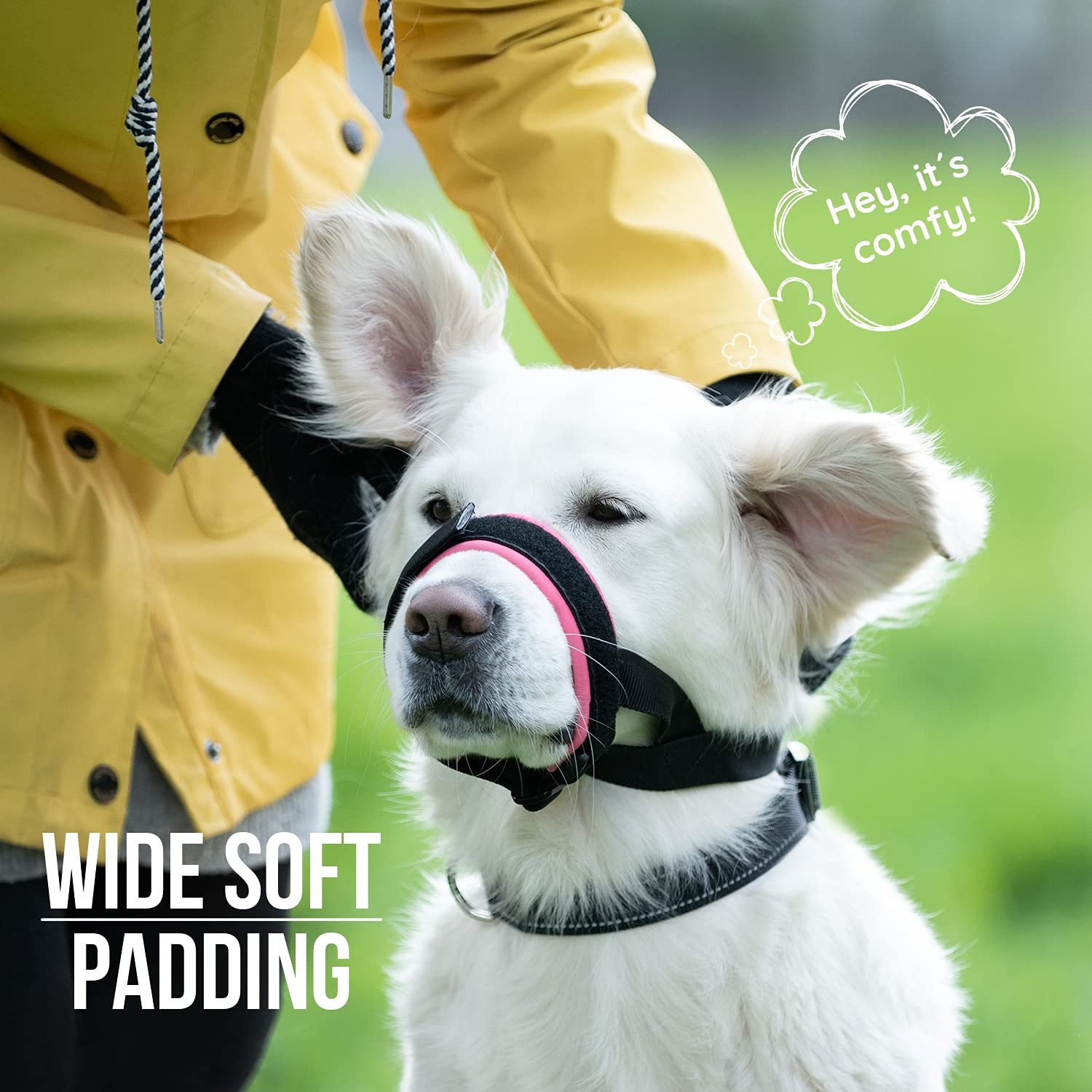 GoodBoy Gentle Muzzle Guard breathable design supports panting and drinking water.