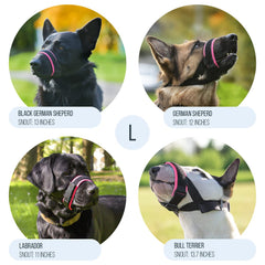 GoodBoy Gentle Muzzle Guard connection strap adds secure, adjustable fit.
