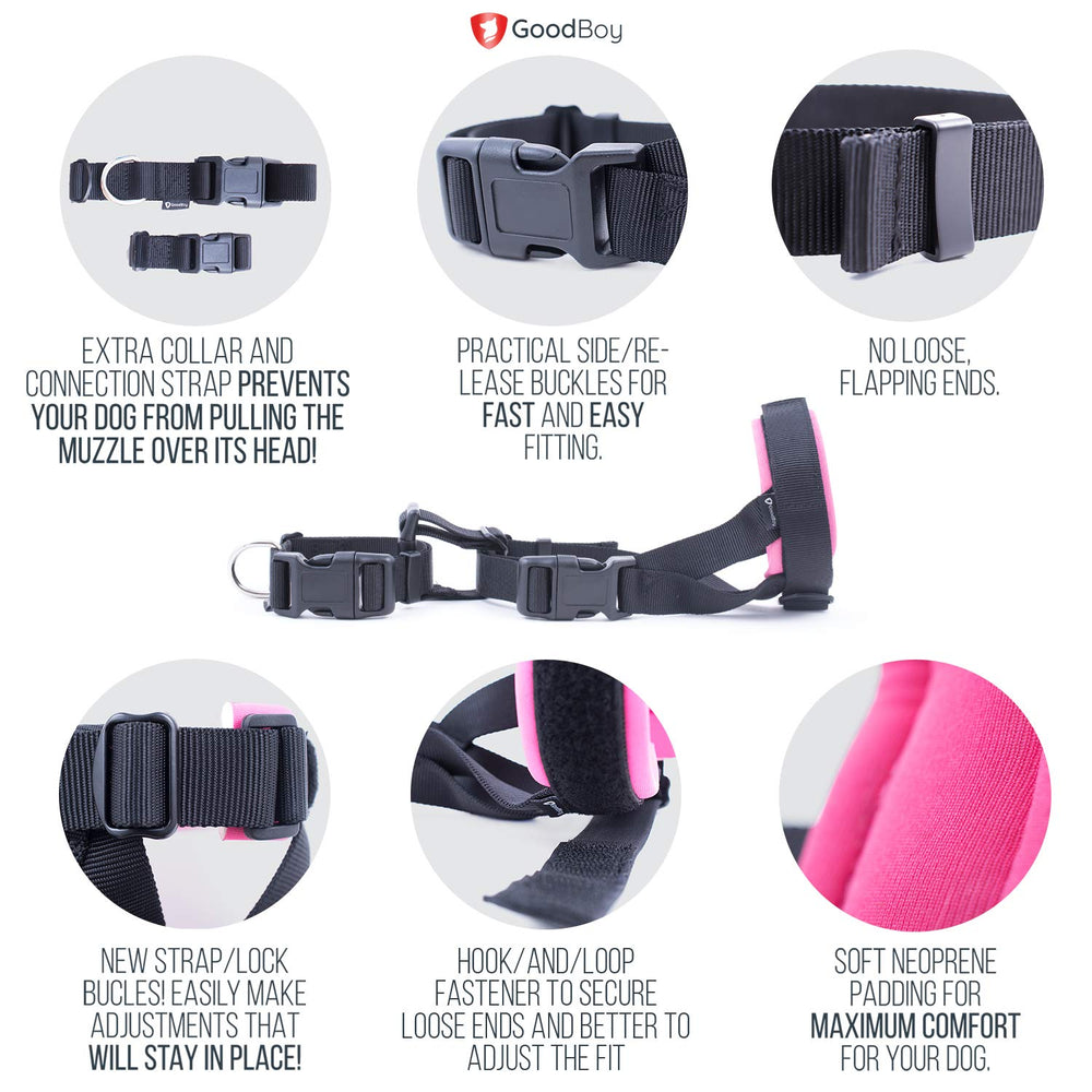 GoodBoy Gentle Muzzle Guard features soft neoprene padding for zero chafing.