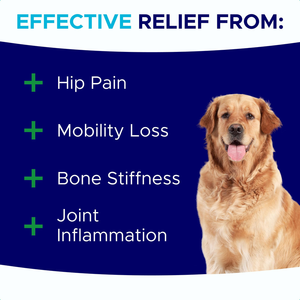 GOODGROWLIES large-breed bottle label shows glucosamine and chondroitin benefits
