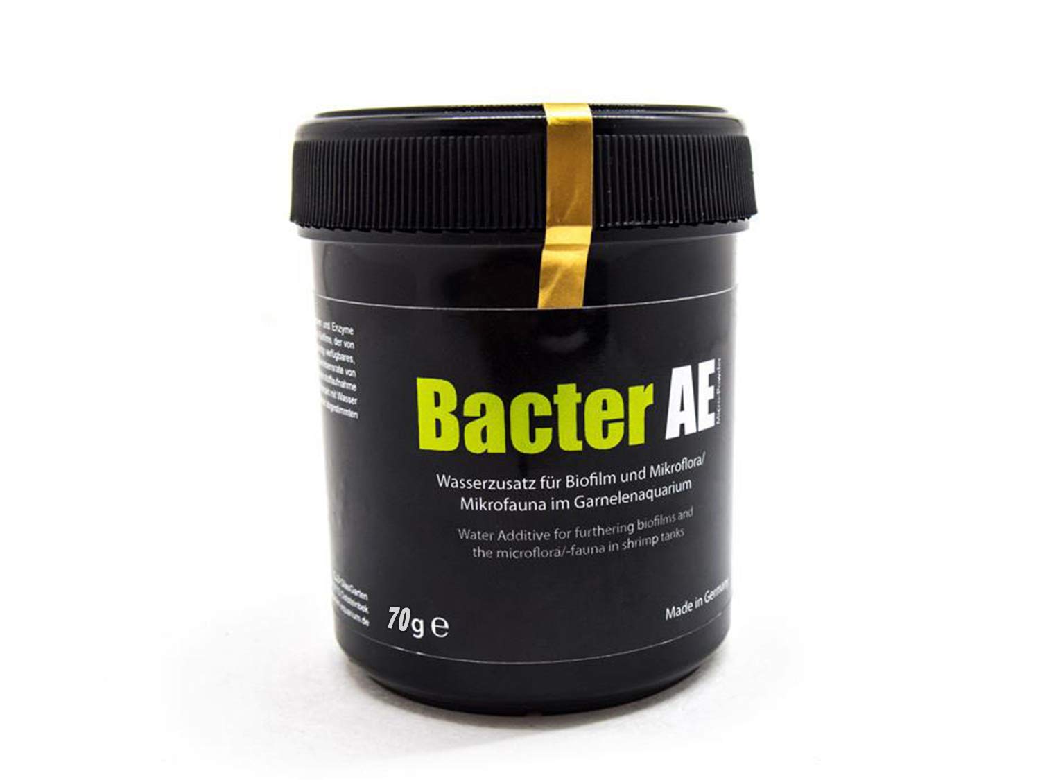 GOODGROWLIES GlasGarten Bacter AE powder being mixed in an aquarium to enrich water.