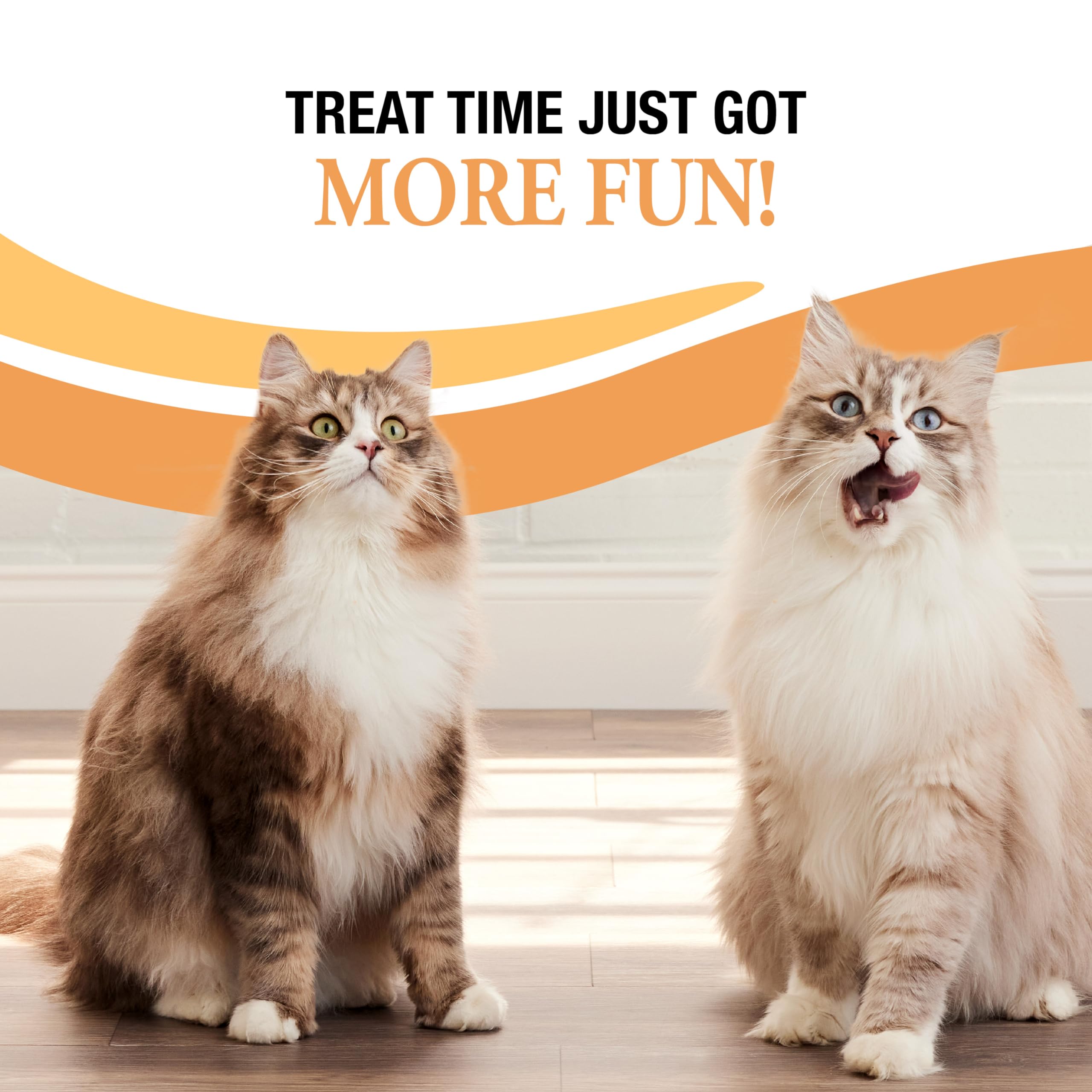 Good'n'Fun Triple Flavor Kabobs long-lasting chew engages a cat during snack
