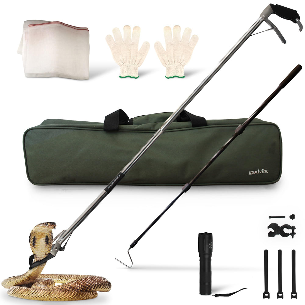 goodvibe snake-grabber-tool-kit-6-piece with ergonomic handles for safer snake handling