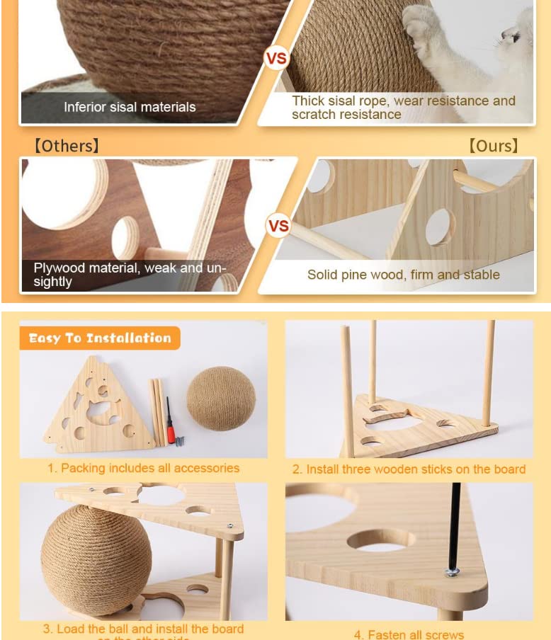 Googgoing hollow-design sisal ball emphasizing curiosity-driven play