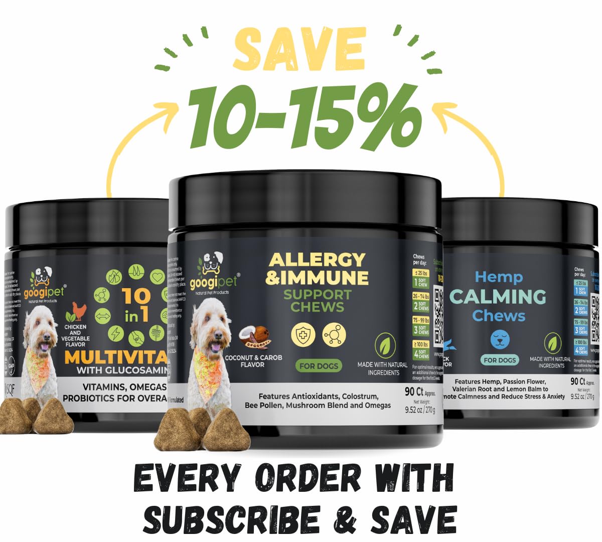 GOOGIPET Dog Allergy Chews coat glow after consistent use.