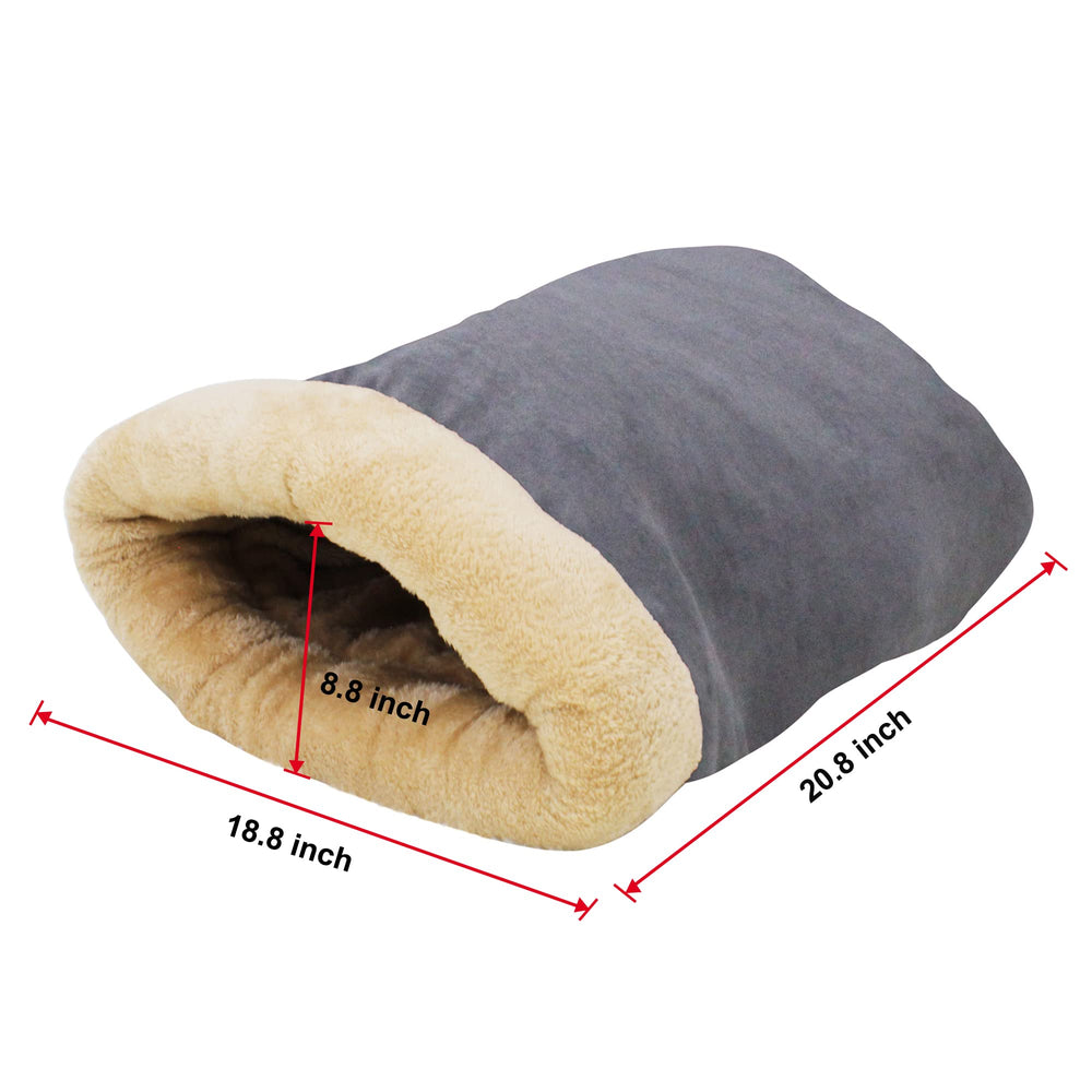 GOOPAWS Burrow Cat Bed gray cup nest design for lounging and exploration
