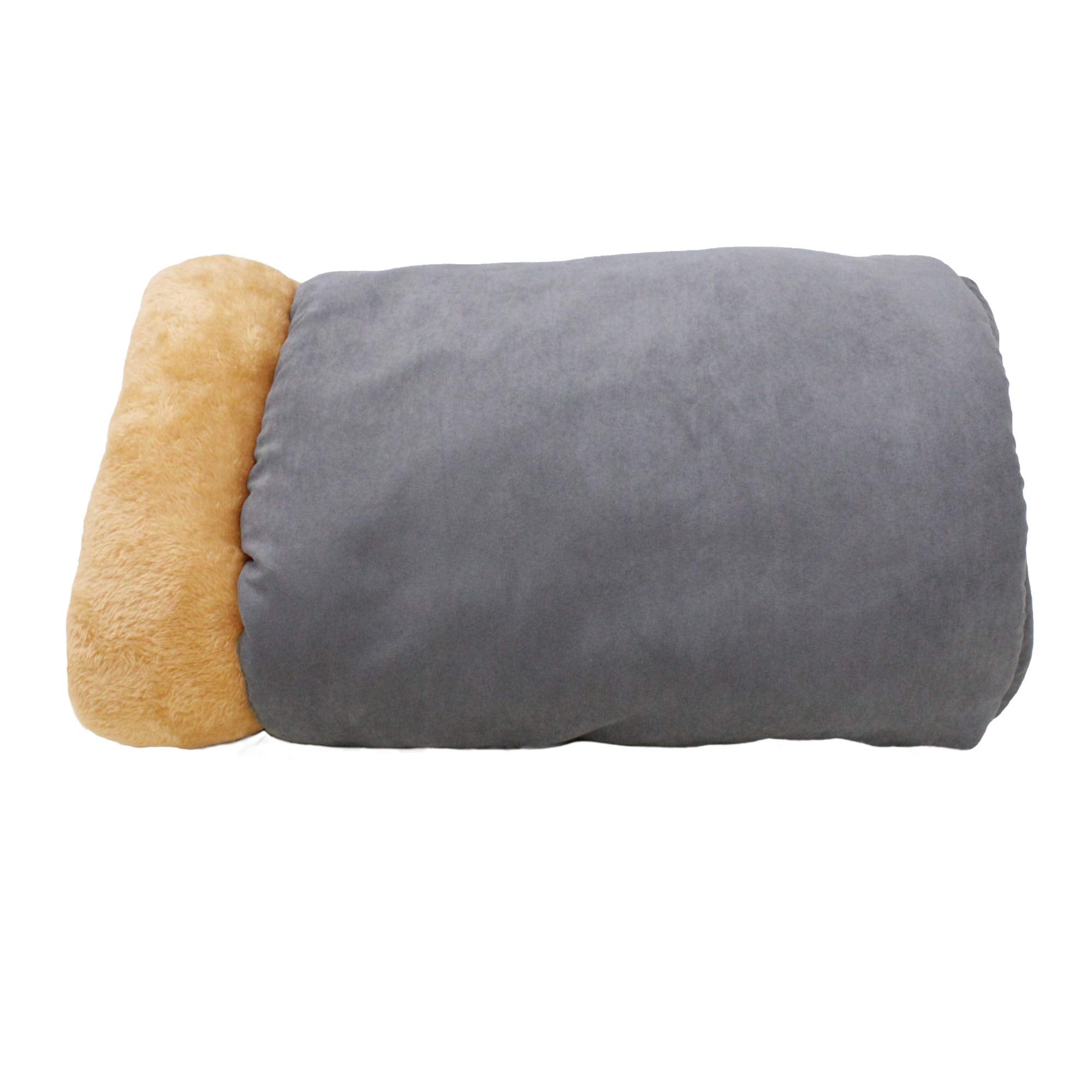 GOOPAWS Burrow Cat Bed gray open entrance for easy access and snuggle
