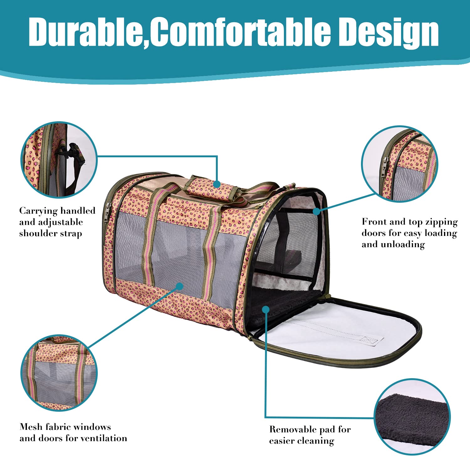 GOOPAWS travel handbag carrier with shoulder strap for easy airport transitions.