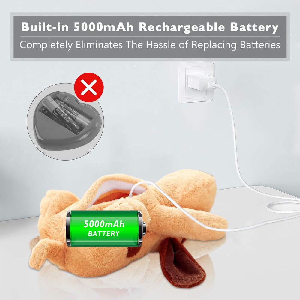 Goopow Heartbeat Puppy Toy USB-C recharge for extended play sessions.