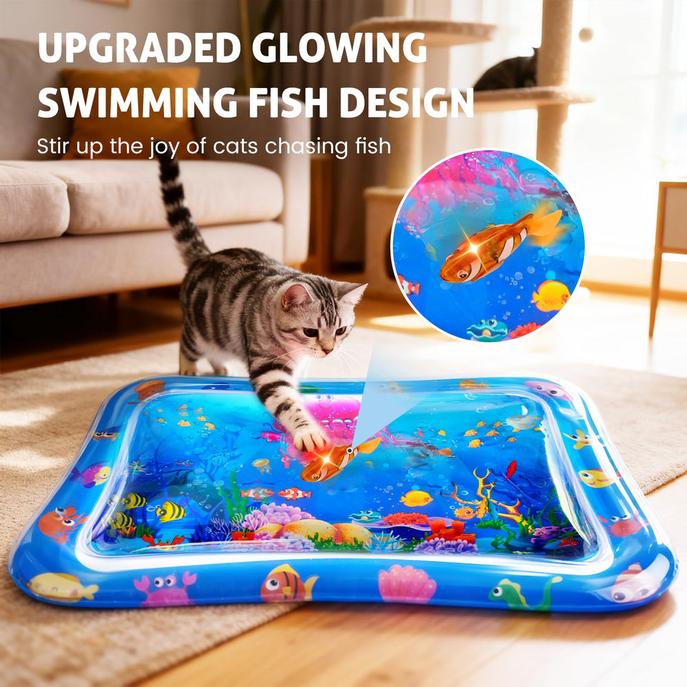 Goopreen durable PVC cat water mat shows leak-proof design.
