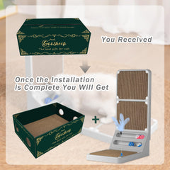 Goosheep cat scratcher box inside-out offers a second scratching surface.