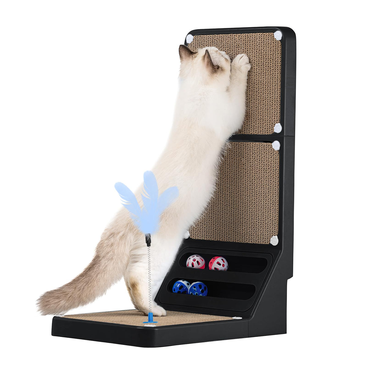 Goosheep cat scratching board on wall protects furniture and saves space.
