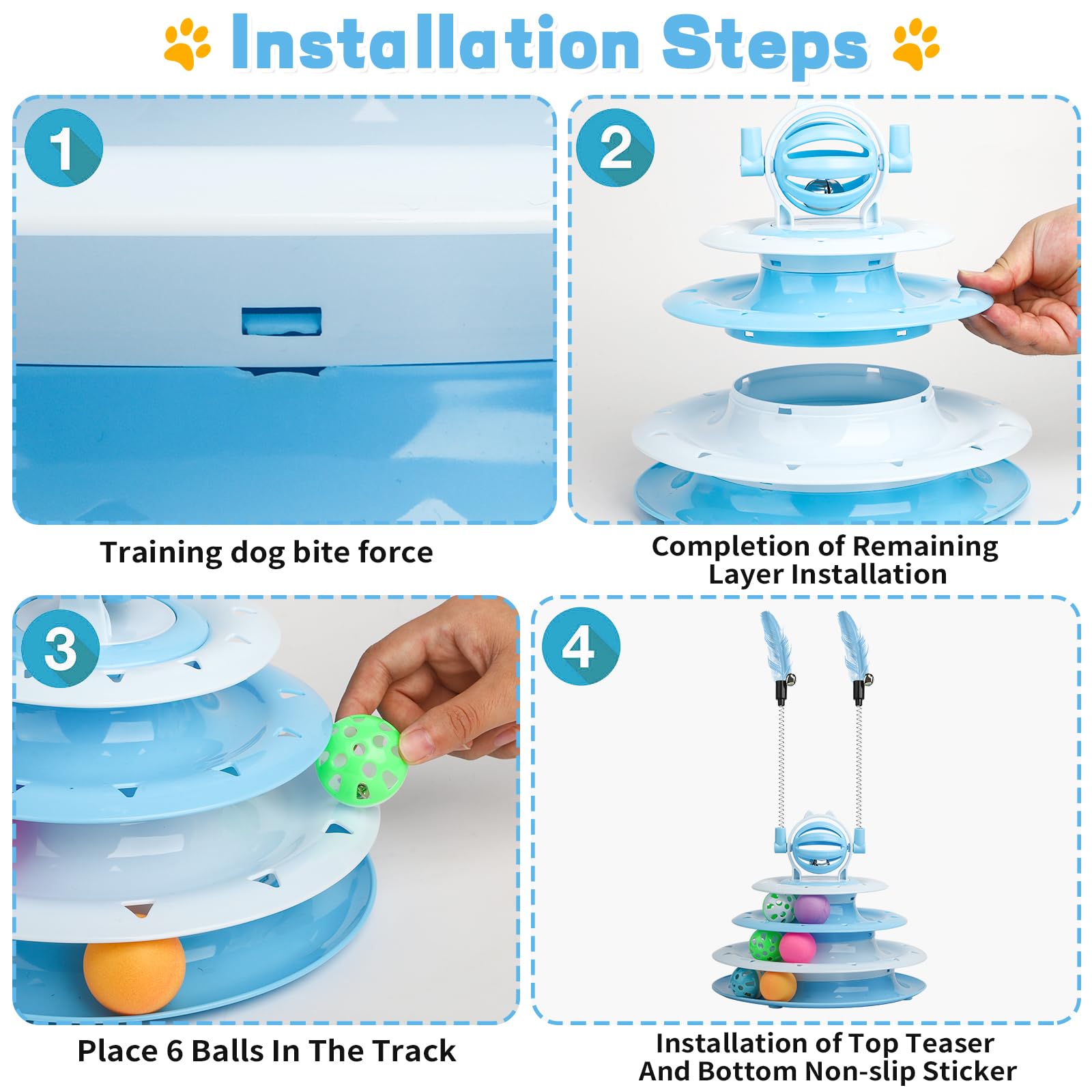 Goosheep cat toy blue top bell and teaser rods spark curiosity