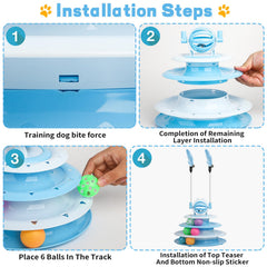 Goosheep cat toy blue top bell and teaser rods spark curiosity