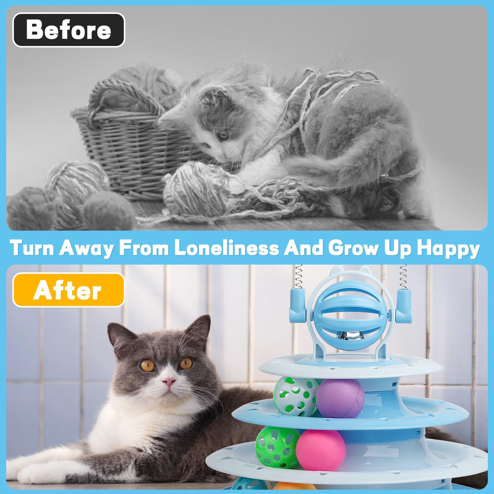 Goosheep cat toy blue easy storage with removable layers