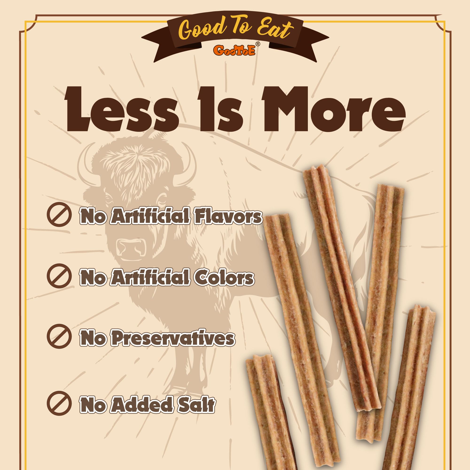 Gootoe buffalo dog treats simple ingredients highlight real buffalo.