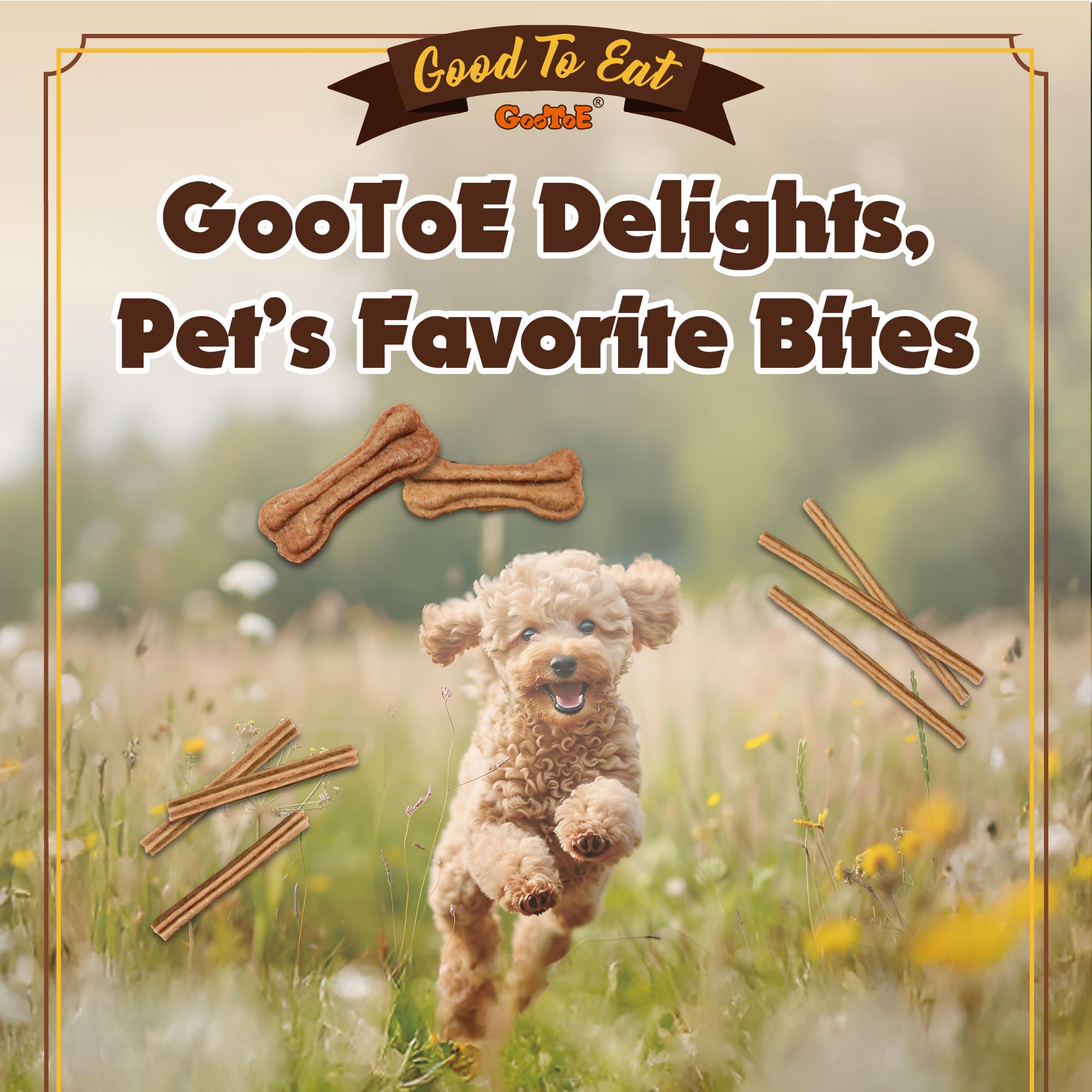 Gootoe buffalo treats suited for medium dogs during training sessions.