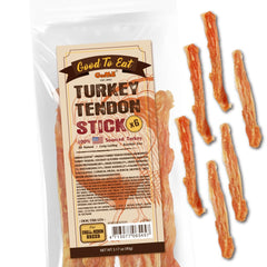 Gootoe turkey tendon dog treats pack-six-count for medium breeds supporting dental health.