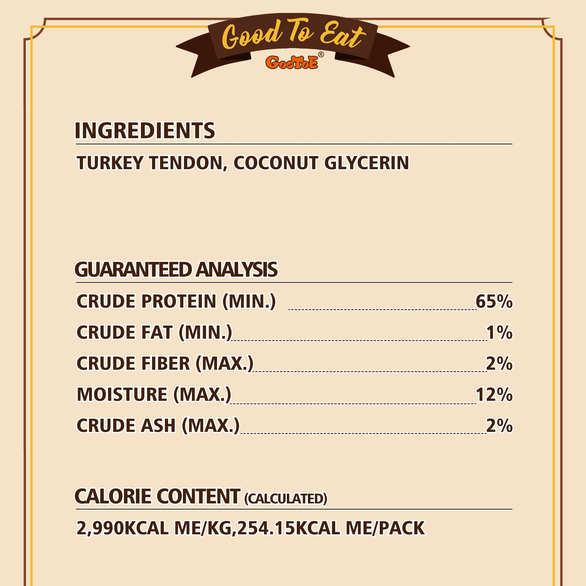 Gootoe turkey tendon USA-sourced claim supports natural quality