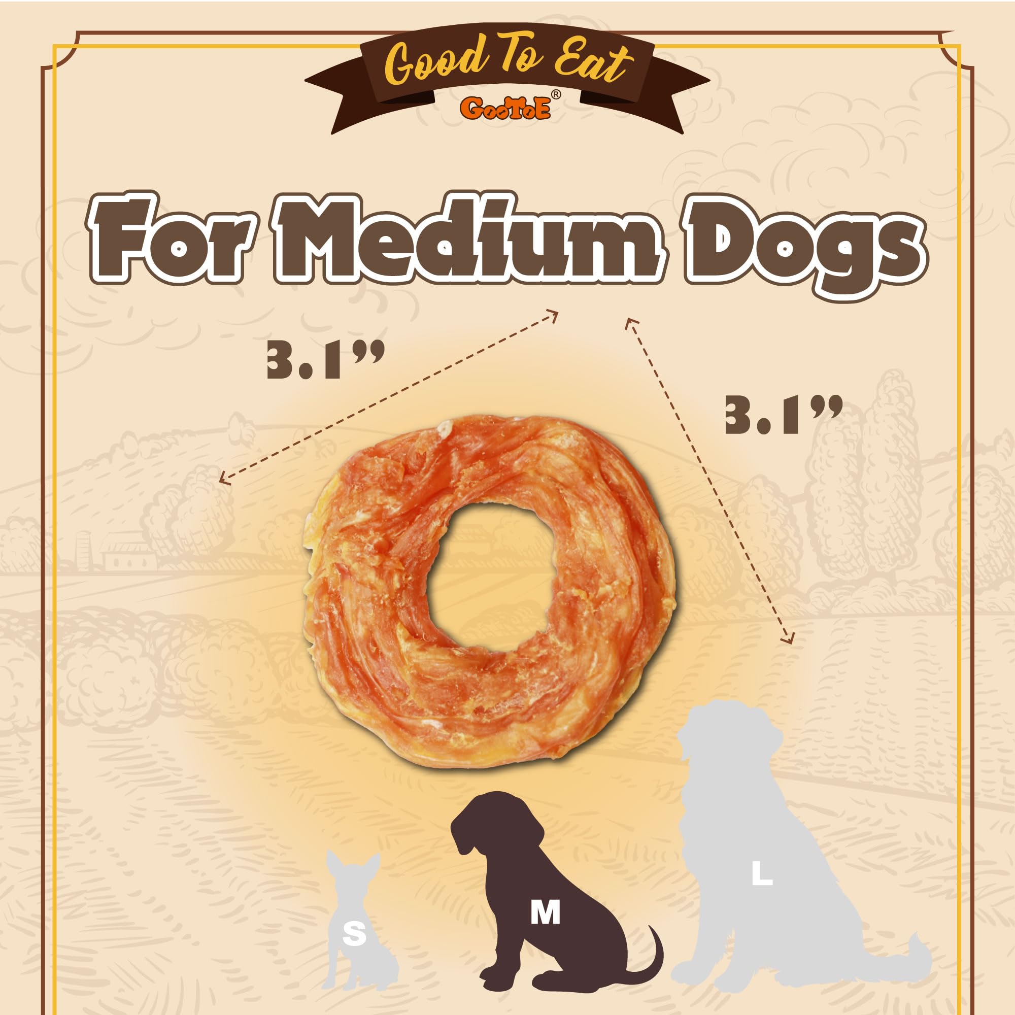 Gootoe turkey tendons dog treat USA-sourced ingredients emphasized with quality
