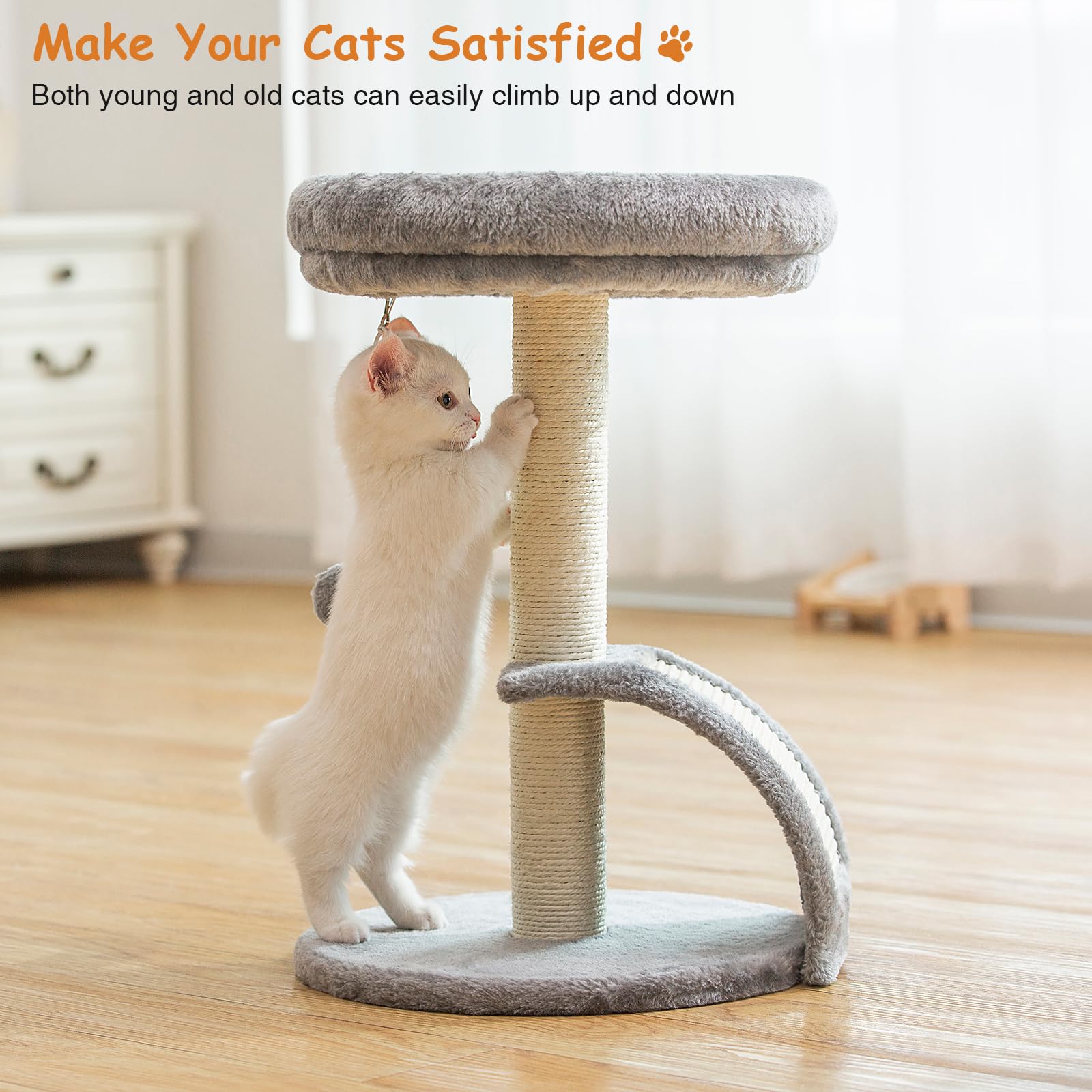 Goozii cat tree compact footprint fits small rooms and corners