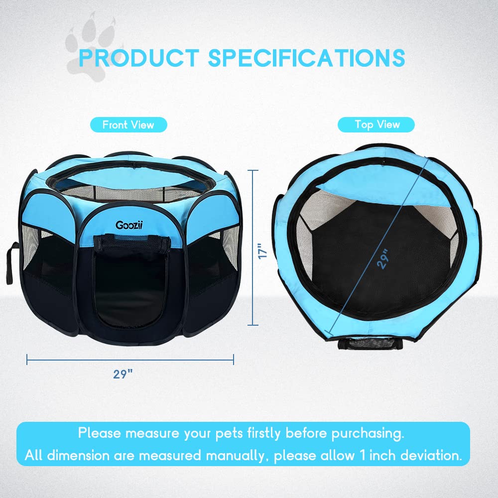 Goozii dog playpen compact design ideal for travel.