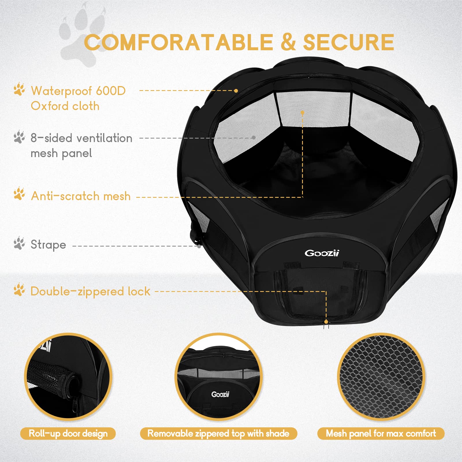Goozii foldable playpen indoor-use ready in seconds.