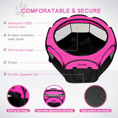 Goozii Pet Playpen eight-panel design provides ample enclosure and stability