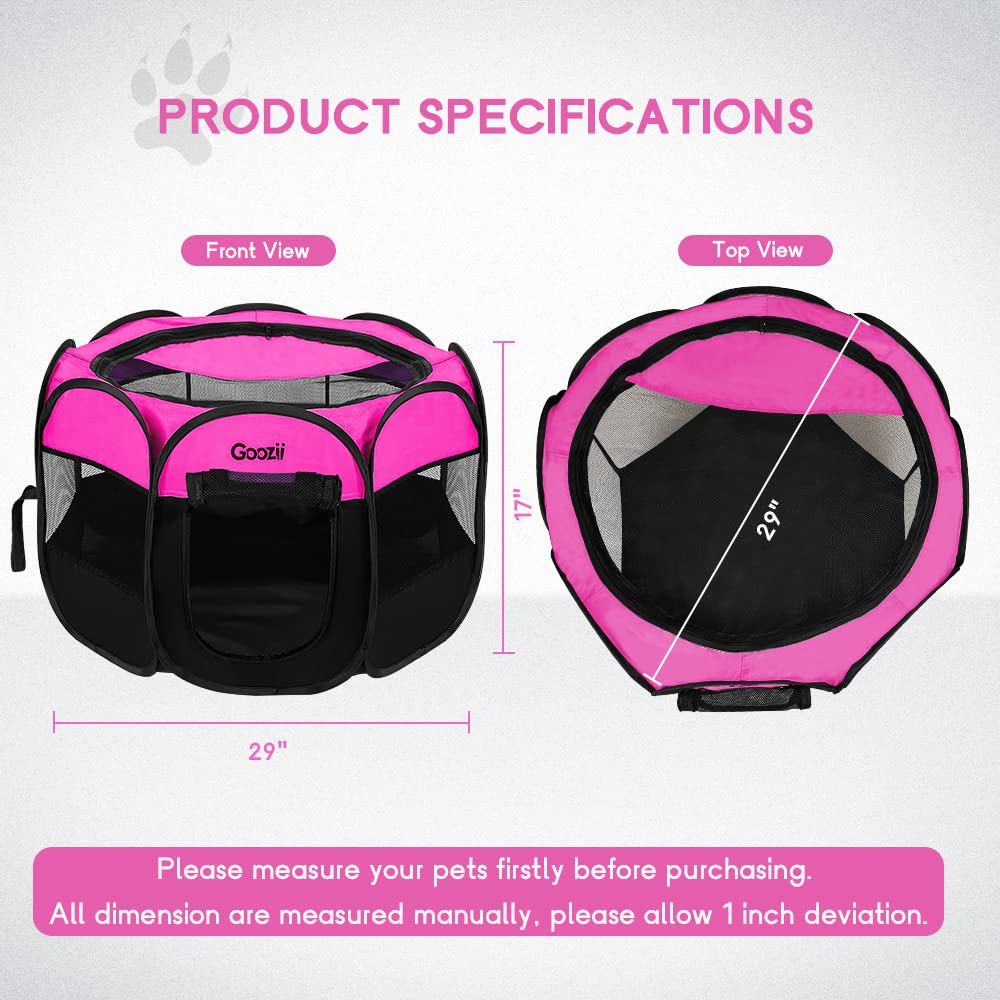 Goozii Pet Playpen includes carrying case for convenient storage and travel