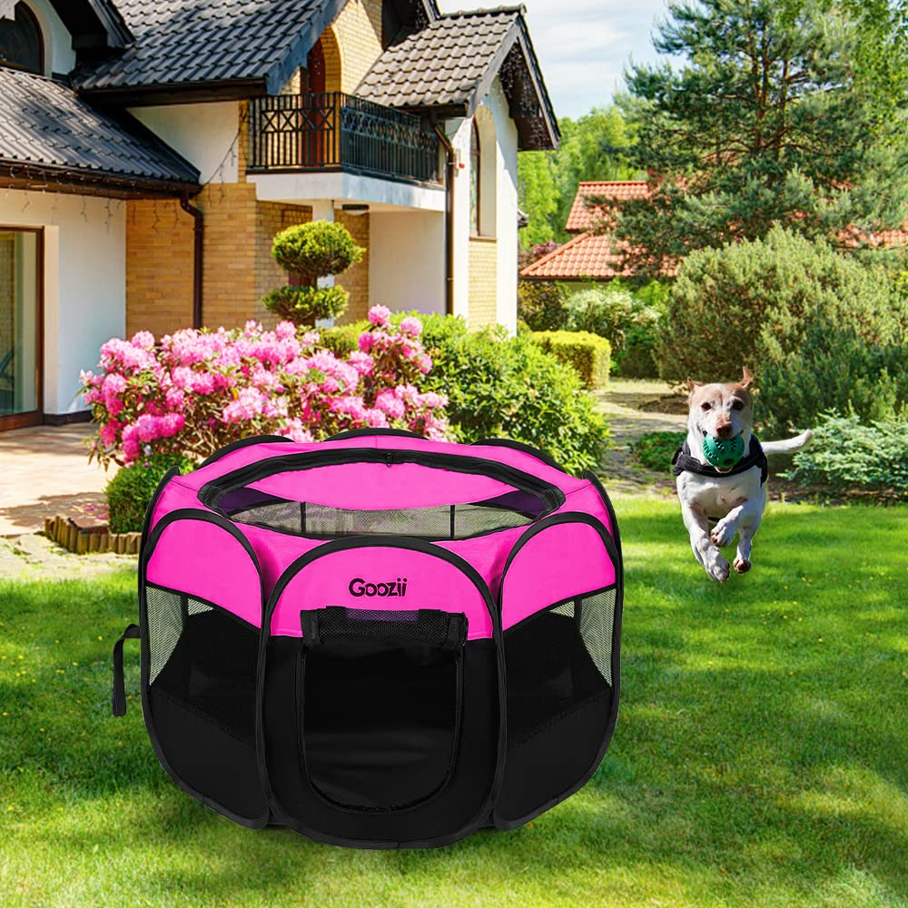 Goozii Pet Playpen easy setup unfolds in seconds for quick use