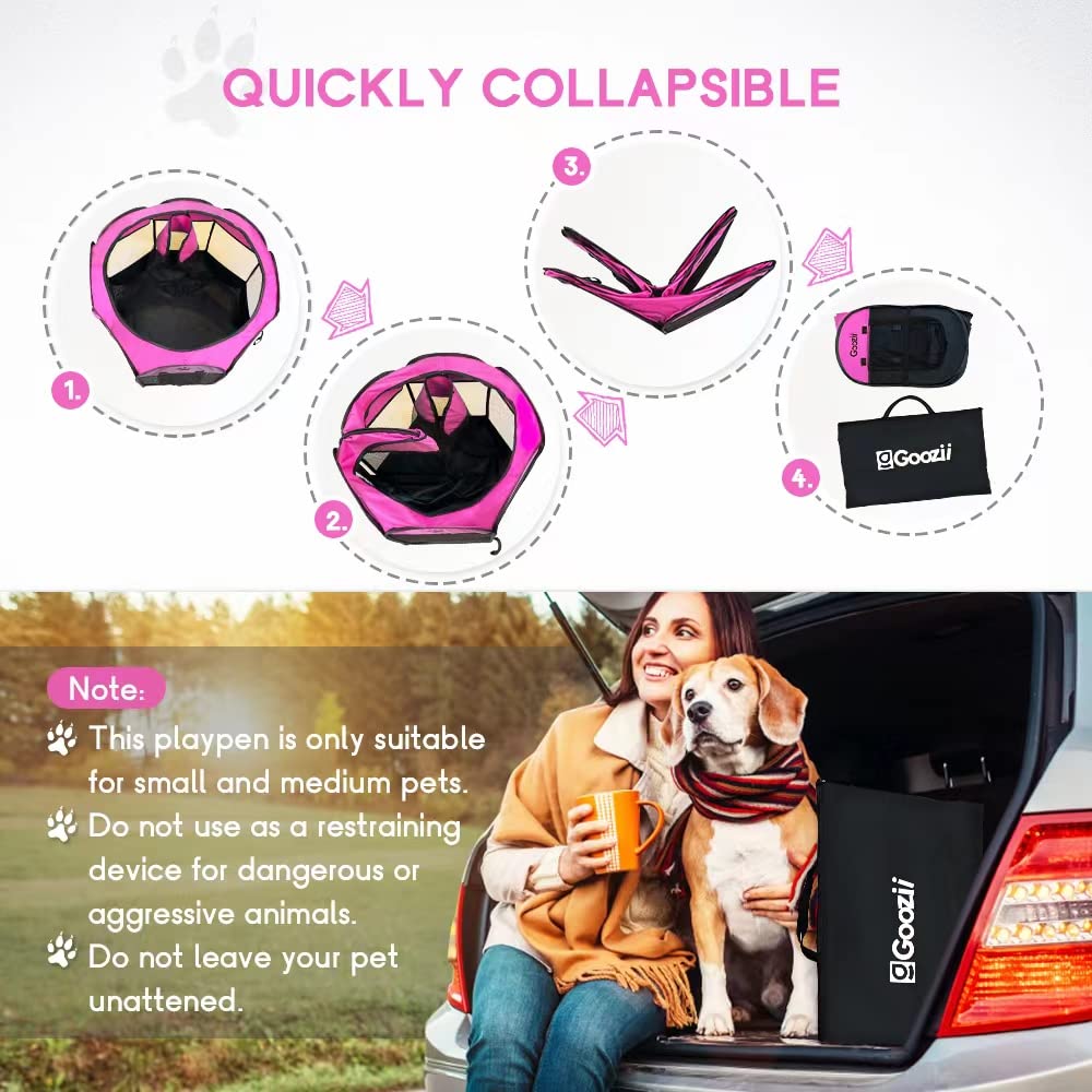 Goozii Pet Playpen foldable and portable for travel and camping setups