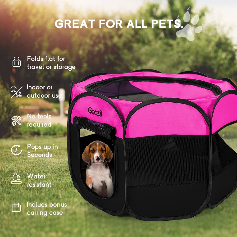Goozii Pet Playpen breathable mesh windows keep pets comfortable during play