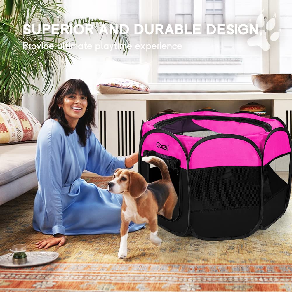 Goozii Pet Playpen premium fabric construction for durable indoor and outdoor use