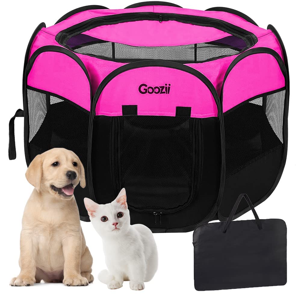 Goozii Pet Playpen spacious interior creates secure play space for small pets