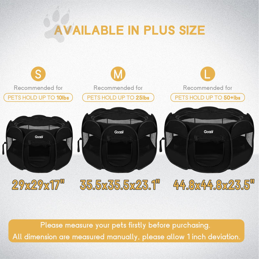 Goozii Portable Dog Pen Top Cover shields your pet from sun and drafts.