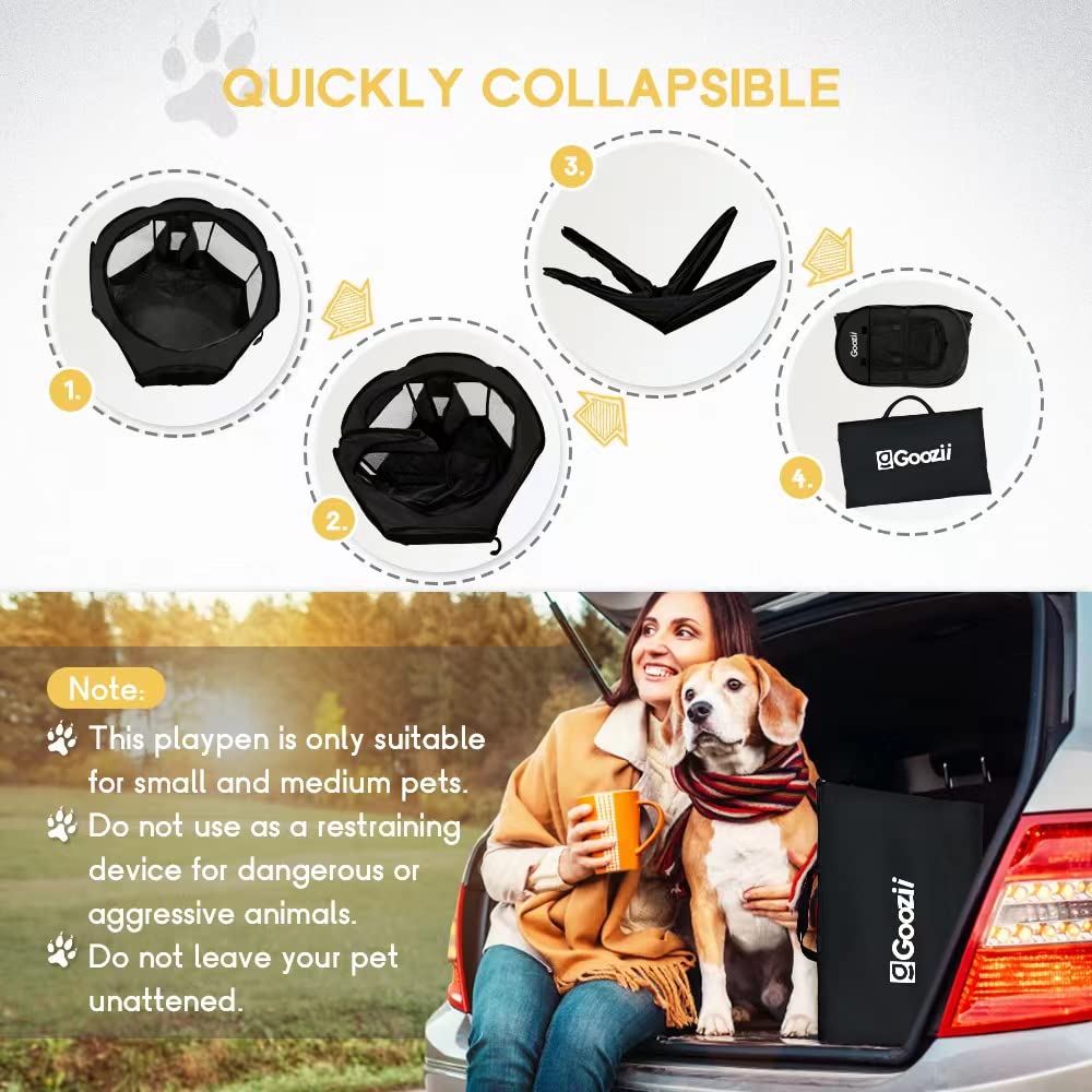 Goozii Zipper Top and Gate ensure easy entry and secure containment.