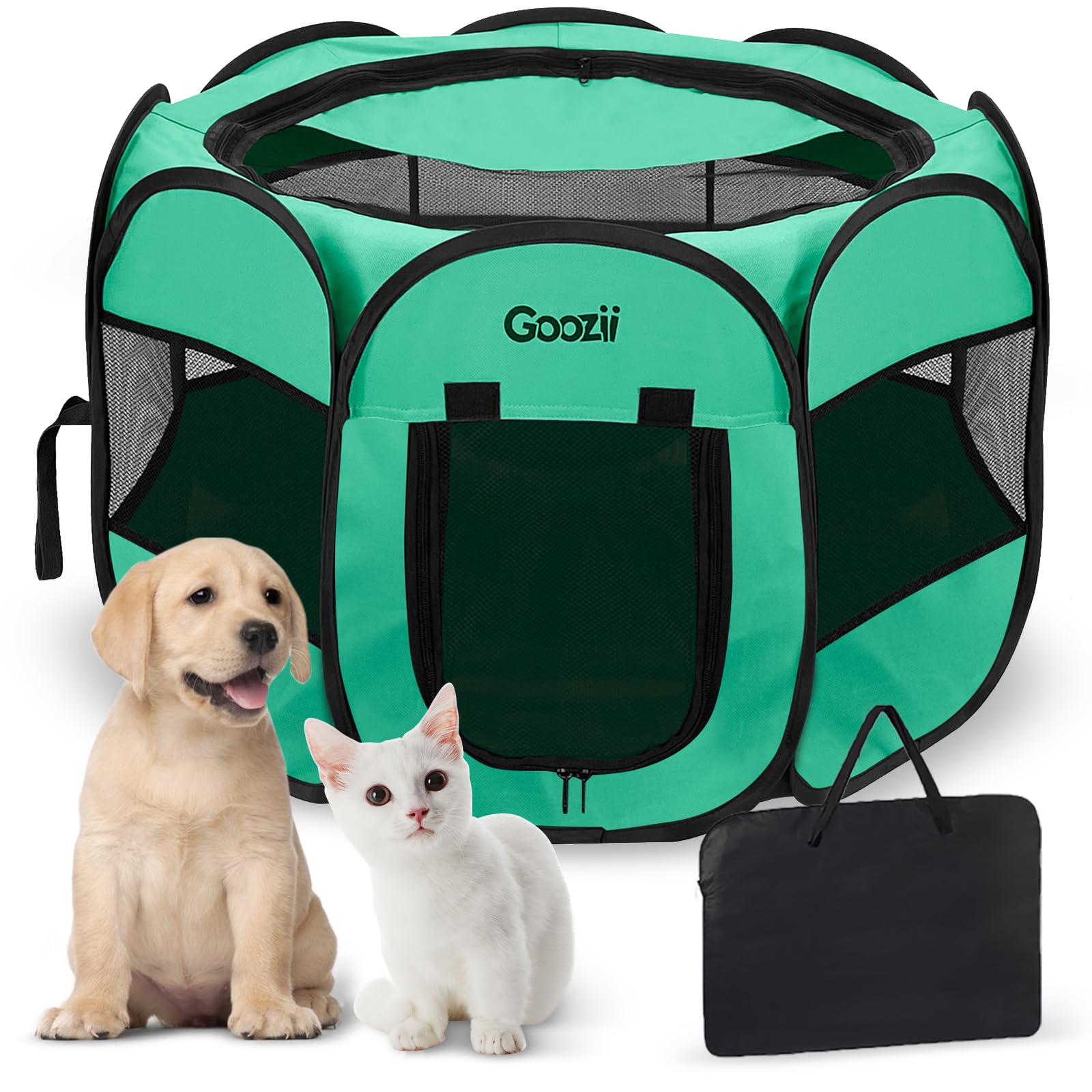 Goozii portable dog playpen with spacious interior for safe indoor play